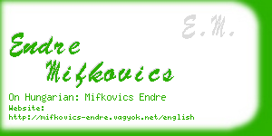 endre mifkovics business card